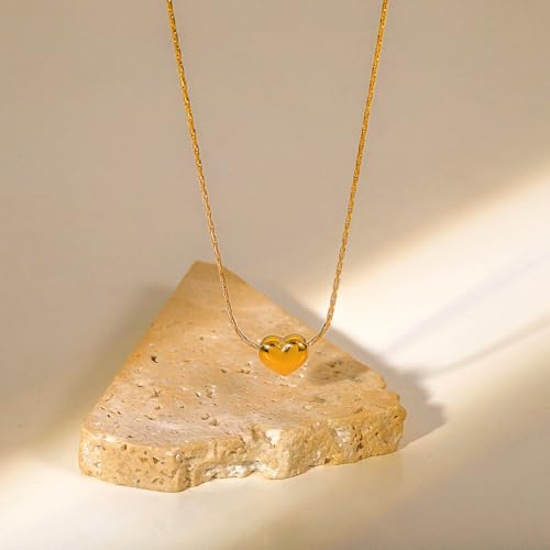 Unisex Celestial Gold Pendant Necklaces, Sun/Moon/Star/Angle Celestial Elements Unisex Choker Gold Lover Chains for Men and Women Jewelry - color: Gold Chain - Heart Drop