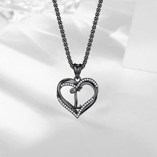 INFUSEU Unique Initial Necklaces for Women Girls Small Heart Letter Jewelry, Meaningful Personalized Gifts - style: I