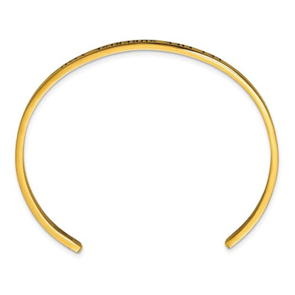 Chisel Let Life Surprise You Crystal Cuff Bangle in Yellow IP-Plated Stainless Steel