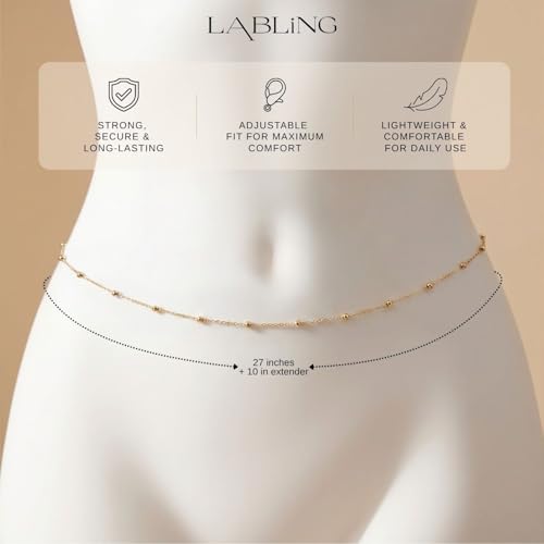 Gold Belly Waist Chain for Women | Layered Belly 14K Gold Plated Chain Adjustable Bikini Belly Beads Body Chain Waterproof | Jewelry Gift - color: Style 6