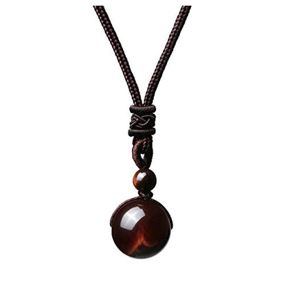 Jovivi Healing Crystals Necklace Natural Tiger Eye Amethyst Lucky Blessing Protection Chakra Beads Stone Pendant for Women Men Adjustable - color: Red Tiger Eye