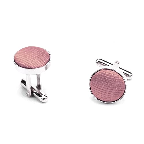 GUSLESON New 3.15"（8cm） Solid Color Necktie and Pocket Square Cufflinks Clip Set - color: Dusty Rose