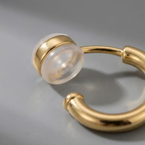 2 Pairs Clip On Gold Hoop Earrings for Women Non Pierced Ears, Gold Plated Small Huggie Hoops, Adjustable No Piercing Fake Earrings Set for Jewelry Gifts