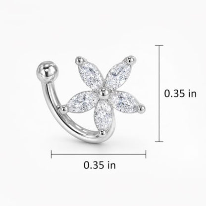 Flower Ear Cuff Set for Women Non Piercing Cartilage Earrings Clip On Wrap Cuffs Stackable Jewelry Gifts - color: A2: silver flower ear cuff