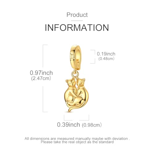 LAZA 925 Silver Charms for Bracelets and Necklaces Gold charms for Women | Summer Travel Party Lucky Zodiac Charms Clearance Pendant Beads Christmas Birthday Graduation Gift Jewelry for Women - color: Gemini