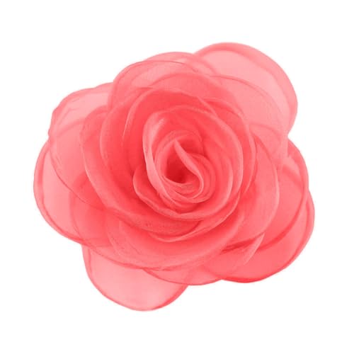 Women's Lovely Flower Brooches and Hair Clips | Rose and Floral Accessories | Hair Pins and Brooch Set for Women - color: Pink