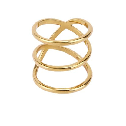 Hey Harper Gold Ring for Women - Gold Plated Stacking Waterproof & Sweatproof Jewerly Ring - Everday Non Tarnish Cute Fashion Circle Rings - style: DNA Ring