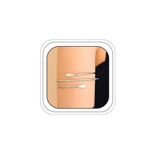 GIGB PBDK Minimalist Layered Upper Arm Cuff for Women,Adjustable Gold Plated Geometric Statement Open Arm Bangle,Trendy Arm Bracelet Jewelry Accessories Gifts