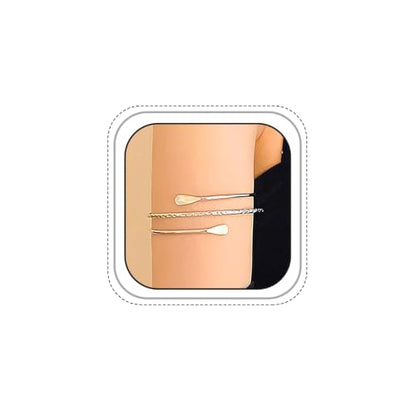 GIGB PBDK Minimalist Layered Upper Arm Cuff for Women,Adjustable Gold Plated Geometric Statement Open Arm Bangle,Trendy Arm Bracelet Jewelry Accessories Gifts