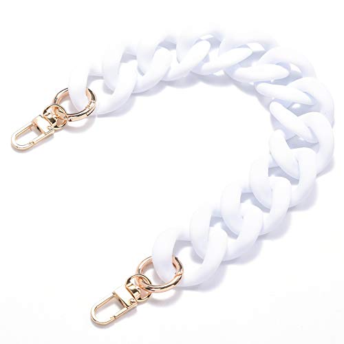 AUMEY Handbag Chain Straps Acrylic Purse Chain Strap Fashionable Replacement Purse Clutches Handles for Purse Handbags DIY Crafts, 15.7 inch of Each (02- White) - color: 02- White