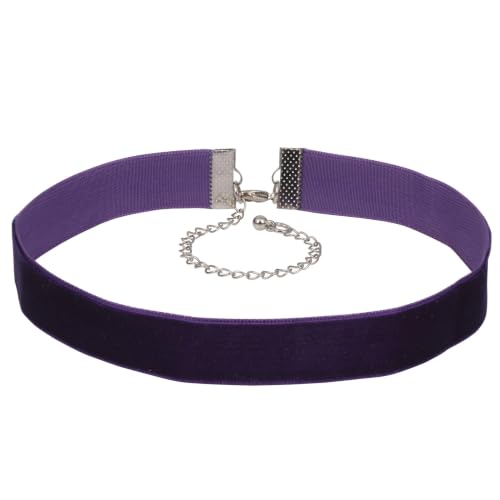 Velvet Choker Necklace for Women Goth Halloween Y2K Ribbon Collar Set - color: Purple-0.6''-20pcs