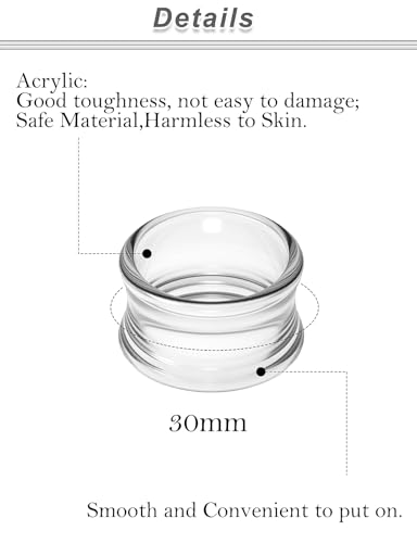 6G-30MM Hollow Acyrylic Gauges for Ear Saddle Plugs Gauges Tunnel Expanders Stretcher Double Flared Flesh Piercings Body Jewelry Set for Women Men - color: Clear:30mm = 1 3/16 inch.