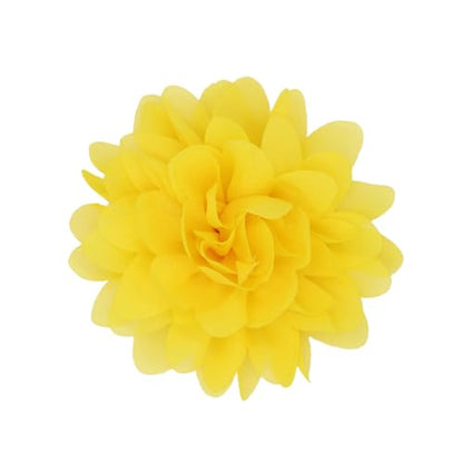 Satin Fabric Large Flower Brooch Pin Dainty Handmade Big Rose Flower Brooches Blossom Lapel Pins Silk Camellia Flowers Pin Wedding Dance Prom Party Banquet Dresses Suit Clothes Jewelry for Women - color: Yellow