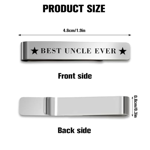 Bicfuiot Father's Day Christmas Birthday Valentines Graduation Gifts for Boyfriend Dad Uncle Grandpa Husband Son,Tie Clips - style: Uncle