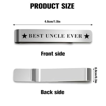 Bicfuiot Father's Day Christmas Birthday Valentines Graduation Gifts for Boyfriend Dad Uncle Grandpa Husband Son,Tie Clips - style: Uncle