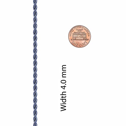LIFETIME JEWELRY 4mm Twisted Rope Chain Necklace for Men & Women Stainless Steel | Black | Gunmetal | Diamond Cut 16 to 36 Inches - color: Gunmetal, size: 18 inches