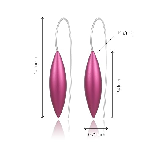 Oval Drop Earrings for Women, Long Thread Dangle Earrings, Colorful lightweight aluminum alloy, Suitable for Jewelry Gifts and Valentine's Day - color: Wine red