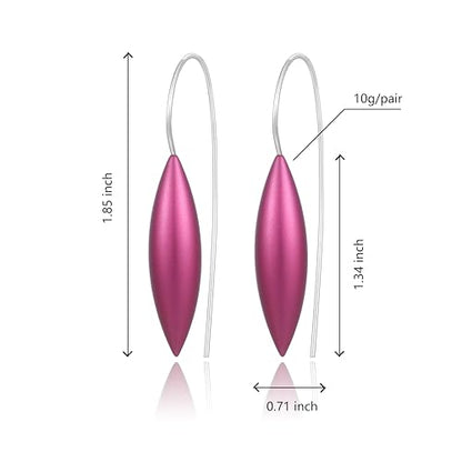 Oval Drop Earrings for Women, Long Thread Dangle Earrings, Colorful lightweight aluminum alloy, Suitable for Jewelry Gifts and Valentine's Day - color: Wine red