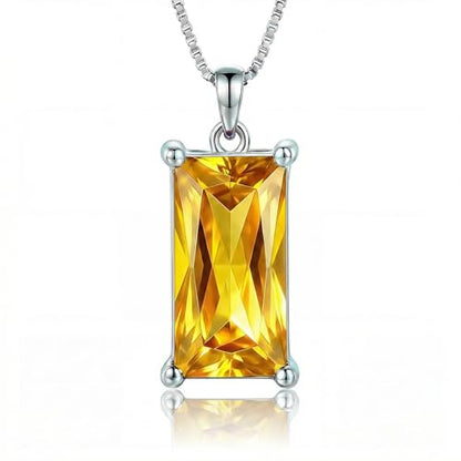 8mm x 16mm Square Birthstone Pendant Necklace – Fashion charming Sterling Silver Gift for women - color: November