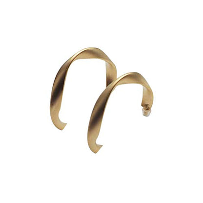 Women's Twisted Invisible Hoop Clip On Earrings Gold Silver Textured Comfortable Non Pierced Earrings - color: Twisted Gold