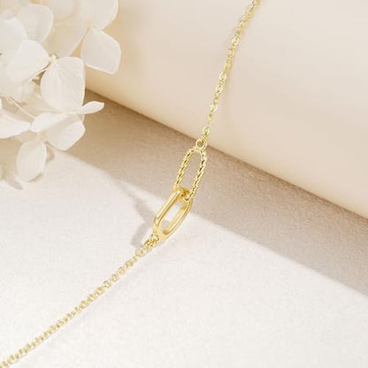 Turandoss 14K Gold Plated Interlocking Circle Bracelet Gifts for Women | Cubic Zirconia Circles Bracelets, Layered Twisted Circle Bracelet for Women, Trendy Jewelry Gifts - color: Twisted Interlock Bracelet