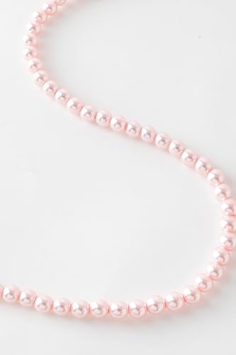 BABEYOND Round Imitation Pearl Necklace Wedding Pearl Necklace for Brides - color: Pink, size: 8mm