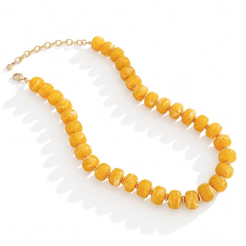 Chunky Beaded Necklace for Women, Colorful Trendy Statement Summer Jewelry Gift - color: necklace-25