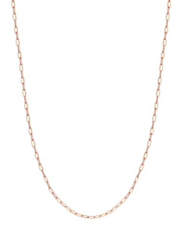 FindChic Paperclip Chain Necklace for Women 4 Colors 14"-24" for layering | Waterproof Stainless Steel Chains 18K Gold Plated/Rose Gold/Black/Silver 2" extender Dainty stacked Necklace for Women - color: 1.8mm-Rose Gold