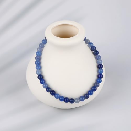 LPBeads Handmade Natural Gemstone Stretch Elastic Bracelet Healing Crystal Round Stone Beads Jewelry Gifts for Women Men - color: Blue Aventurine, size: 4mm
