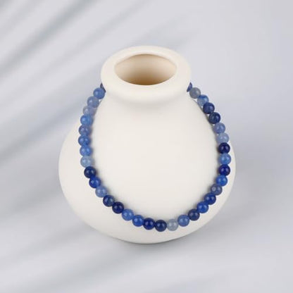 LPBeads Handmade Natural Gemstone Stretch Elastic Bracelet Healing Crystal Round Stone Beads Jewelry Gifts for Women Men - color: Blue Aventurine, size: 4mm