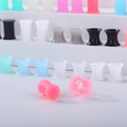 Juway Oveta Ear Gauges for Ear Silicone Ear Plugs Soft Flexible Silicone Gauge Saddle Silicone Ear Plugs and Tunnels 6mm-20mm(16 Pairs) - color: 32PCS 6mm(2GA)