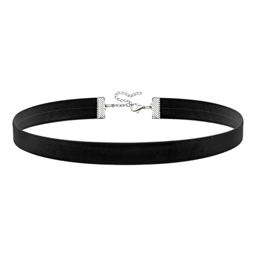 Black Choker Necklace Set Velvet Lace Choker Daisy Gothic Punk Classic Choker - color: 1pcs black leather choker