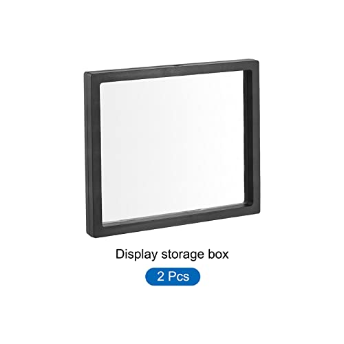 MECCANIXITY Floating Frame Display Holder Stand 3D Jewelry Display Box 7.09 x 7.09 x 0.79 inch Black for Ring Necklace Bracelet Earring Pack of 2 - color: Black, size: 7.09 x 7.09 x 0.79 inch