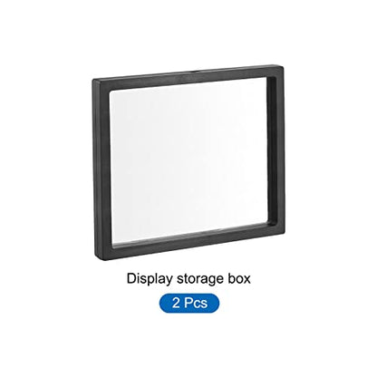 MECCANIXITY Floating Frame Display Holder Stand 3D Jewelry Display Box 7.09 x 7.09 x 0.79 inch Black for Ring Necklace Bracelet Earring Pack of 2 - color: Black, size: 7.09 x 7.09 x 0.79 inch