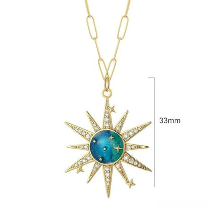 925 Sterling Silver Sun and Moon Necklace Pendant Star Necklace Set Sun moon pendant necklace twitches necklace sun and moon Necklaces and Cloud Sun and Moon Jewelry for Women, - color: NK008G5AC220099G2