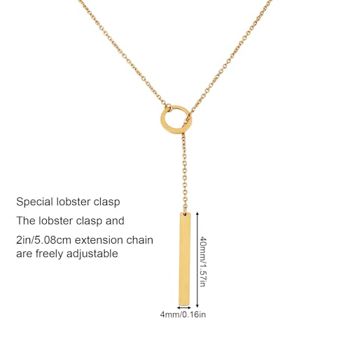 Mikovivi Long Gold Necklace for Women, Dainty Lariat Y-Shaped Pendant Necklace Adjustable Minimalist Jewelry for Women Birthday Holiday Accessories Gifts