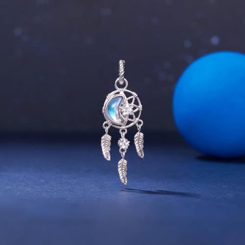 Animal Charms for Bracelets 925 Sterling Silver Bead Charms Bee Butterfly Fox Charm Fits Bracelets and Necklaces Cute Charms for Women - color: Moon and Star Dreamcatcher