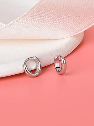 Mini Tiny Huggie Hoop Earrings Top Upper Ear Cartilage Forward Helix Cuff Plain Simple 925 Sterling Silver Gold 9mm 8mm 7mm 6mm 5mm Hoop Earrings - color: Silver-5mm