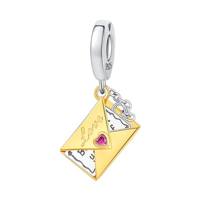 CYCUFF 925 Sterling Silver Charms Suitable for Charm Necklaces, Bracelet Pendants Beads Jewellery Gift for Women - color: Mysterious Envelope Charm