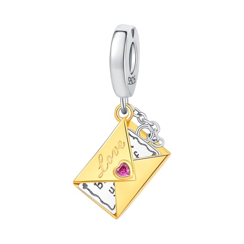 CYCUFF 925 Sterling Silver Charms Suitable for Charm Necklaces, Bracelet Pendants Beads Jewellery Gift for Women - color: Mysterious Envelope Charm
