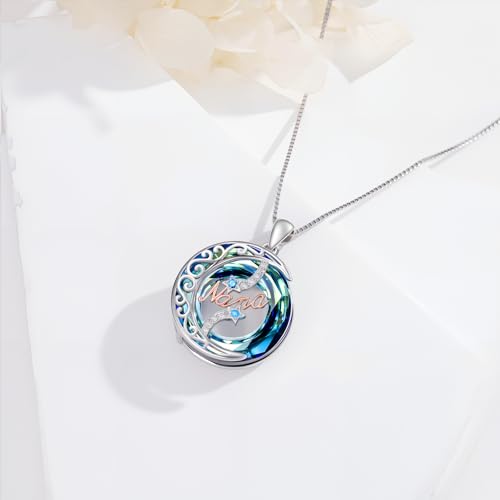 925 Sterling Silver Necklace Gifts for Women Crystal/Opal Jewelry Pendant Christmas Birthday Gift - style: Crystal-Nana