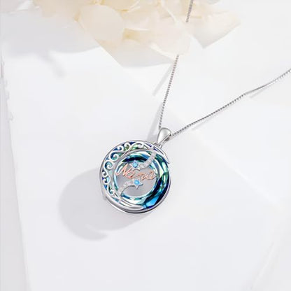 925 Sterling Silver Necklace Gifts for Women Crystal/Opal Jewelry Pendant Christmas Birthday Gift - style: Crystal-Nana
