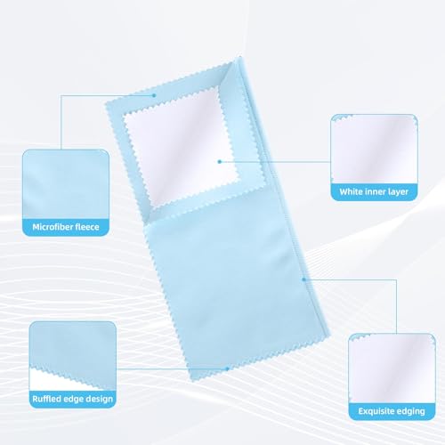 Penitue 4pcs Silver Jewelry Cleaner Kit, 2pcs Silver Cleaning Cloth & 2pcs Soft Brushes for Coins Diamonds Bracelets Rings Watches Tarnish Removal & Scratch-Free Cleaning Polishing