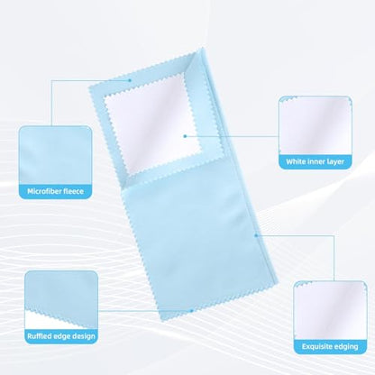 Penitue 4pcs Silver Jewelry Cleaner Kit, 2pcs Silver Cleaning Cloth & 2pcs Soft Brushes for Coins Diamonds Bracelets Rings Watches Tarnish Removal & Scratch-Free Cleaning Polishing