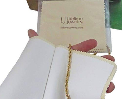 LIFETIME JEWELRY Polishing Cloth New and Improved Professional Cleaner for Gold or Rhodium Plated Jewelry Comes in Plastic Storage Pouch 5 x 6 Inches