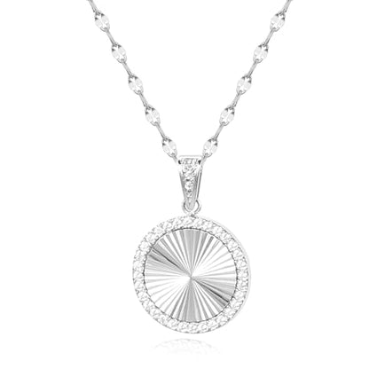 16 Inch Women's Pendant Necklace Chains - 5 Different Pendant Designs, Dainty Adjustable Chains(Gold/Silver) - color: silver2