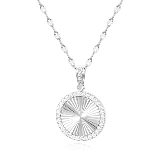 16 Inch Women's Pendant Necklace Chains - 5 Different Pendant Designs, Dainty Adjustable Chains(Gold/Silver) - color: silver2