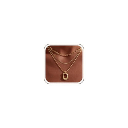 14K Gold/Silver Plated Dainty Snake Chain Layered Necklace for Women | Irregular Oval Pendant Minimalist Dainty Statement Gold Layering Everyday Jewelry - color: Gold - Rose