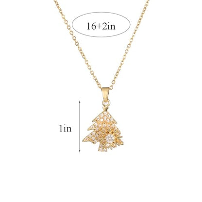 Sunflower Fidget Necklace for Women Gold Moon Necklace Rotating Heart Necklaces Spinning Crystal Flower Anxiety Necklaces Crescent Moons Jewelry Accessories - color: Gold Tree