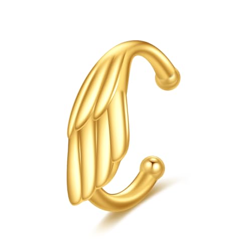 KECHO 14K Gold Ear Cuff Earrings Hypoallergenic Non Piercing Cartilage Earring Jewelry Gifts for Women - style: Angel Wing